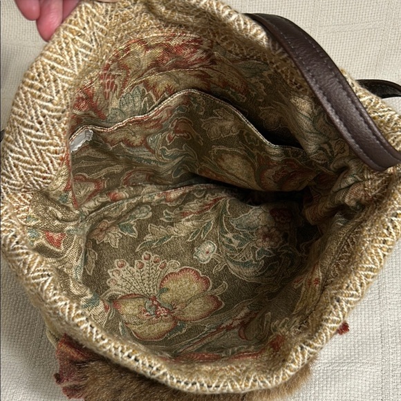 Unique Handmade Multi-Color Fur Accent Shoulder Bag - Picture 5 of 8